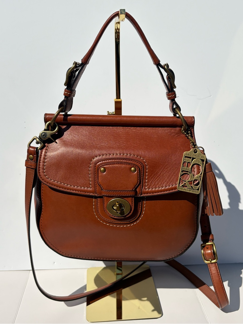 Rare Coach 70th Anniversary Willis Bag 19132 British Tan Glove Tanned Leather